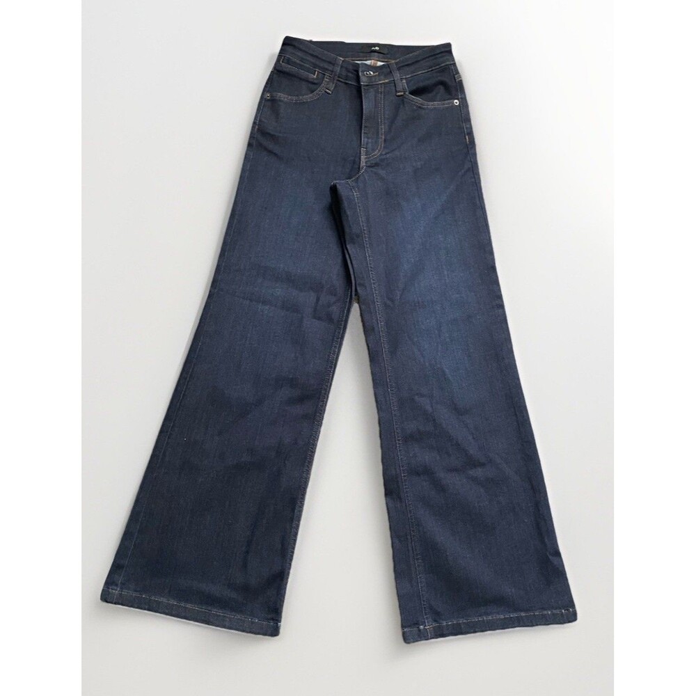 Ruti Wide-Leg Palazzo Jeans Med- High Raise Dark Ocean Wash Denim Size 2P
